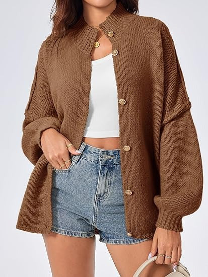 Women's Oversized Lantern Sleeve Cardigans