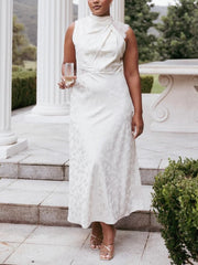 Women's Halter Neck Lace Maxi Dress