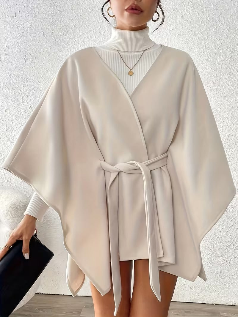 Women's Belted Poncho Coat
