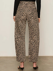 Women's Leopard Print Wide-Leg Trousers