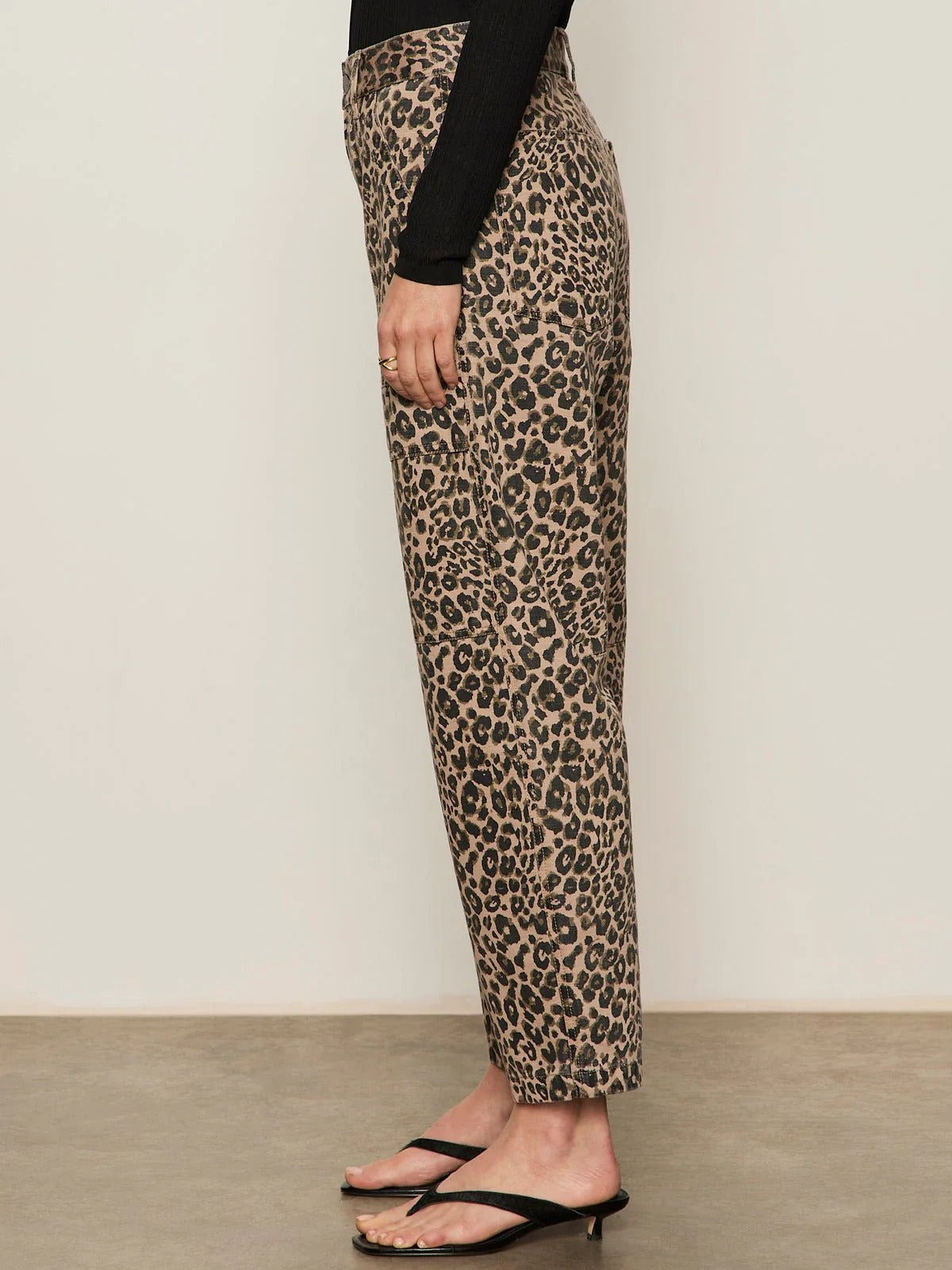 Women's Leopard Print Wide-Leg Trousers