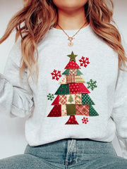 Women's Patchwork Christmas Tree Sweatshirt