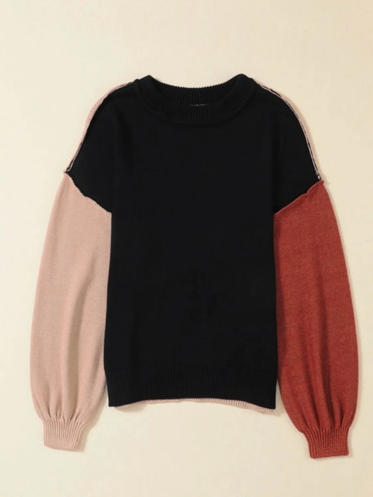Women's Color-Block Stretchy Sweater
