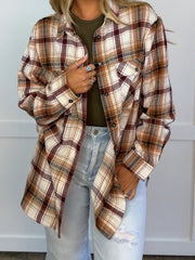 Women's Plaid Long-Sleeved Shirt