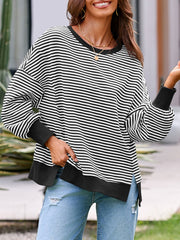 Women's Oversized Striped Sweatshirt