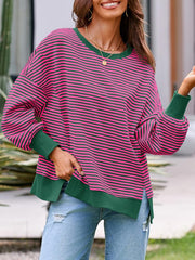 Women's Oversized Striped Sweatshirt