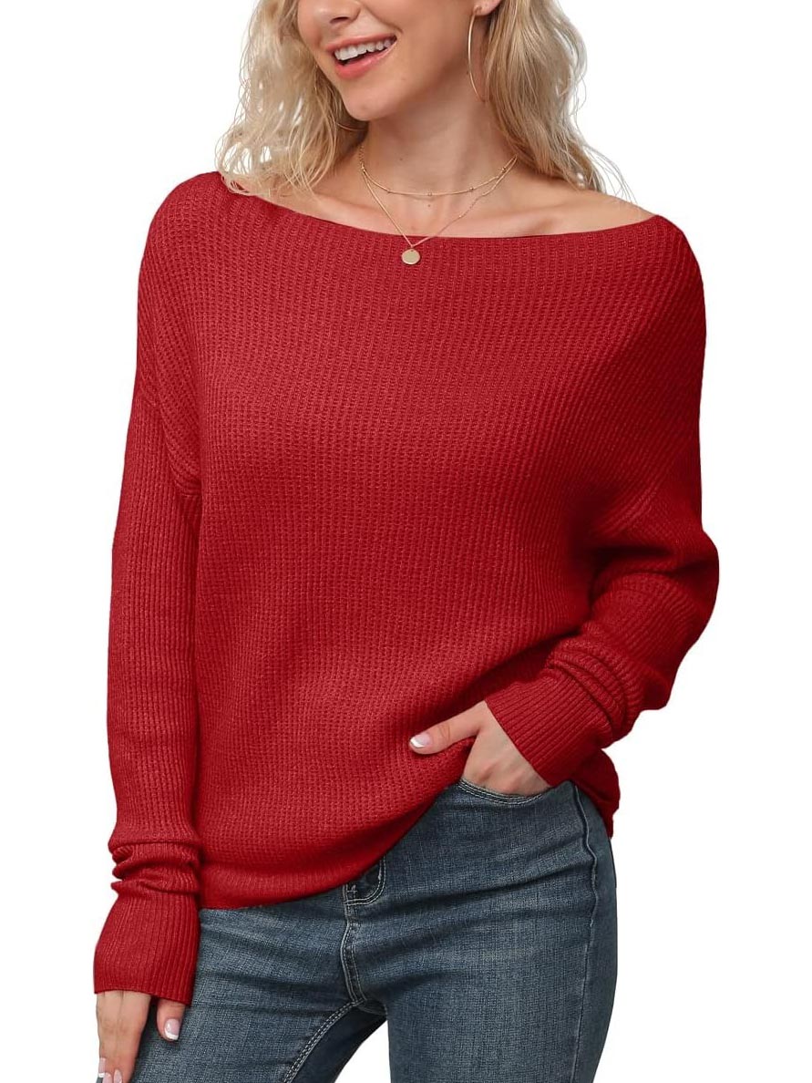 Women's Christmas Off Shoulder Knitted Pullover