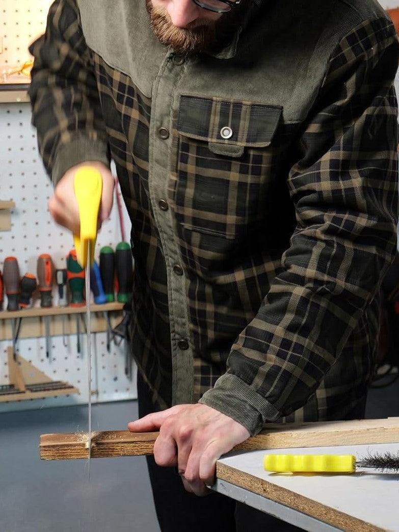 Men's Warm Plaid Fleece-Lined Outdoor Jacket