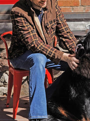 Men's Warm Plaid Fleece-Lined Outdoor Jacket