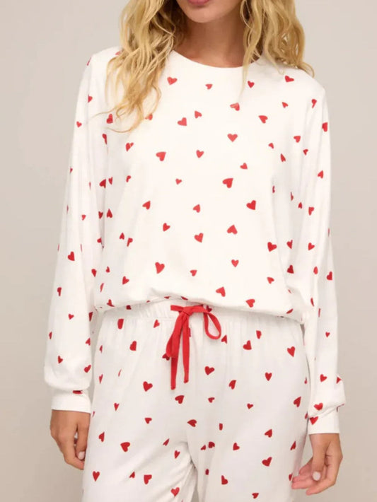 Women's Valentine's Day Heart Loungewear Two-piece Set