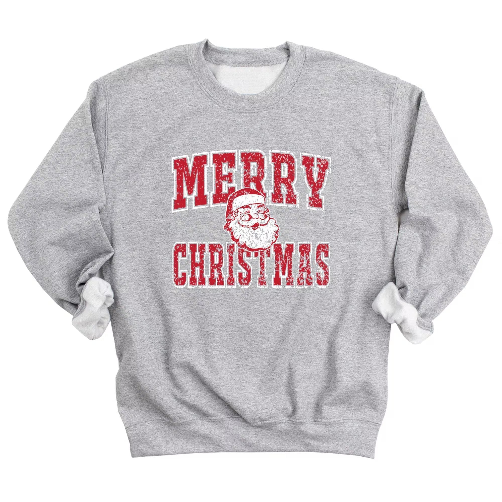 Vintage Distressed Merry Christmas Santa Sweatshirt
