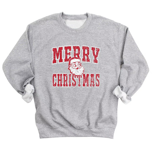 Vintage Distressed Merry Christmas Santa Sweatshirt