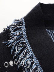 Women's Belted Fringe Knit Cardigan