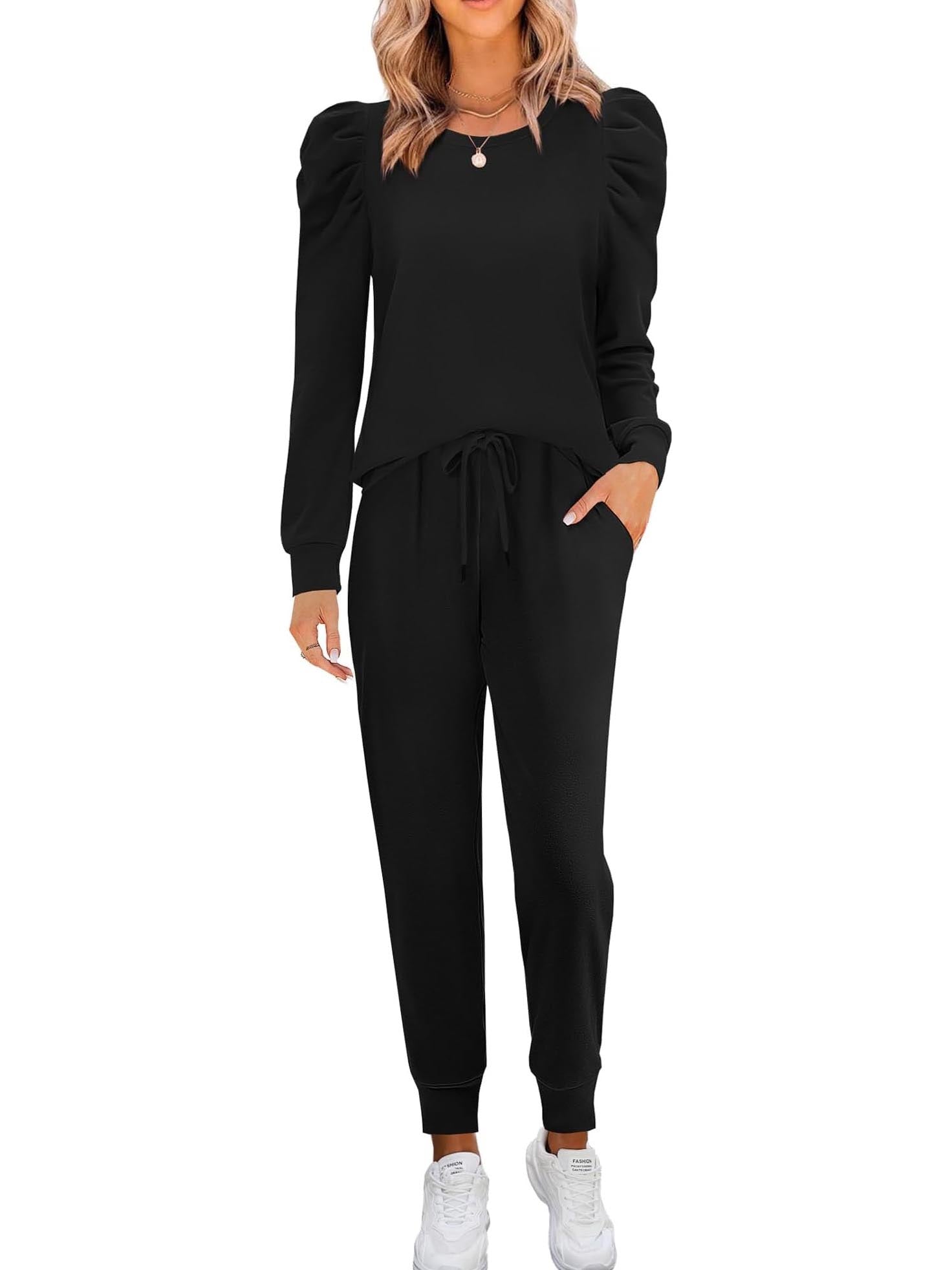 Women's Puff Sleeve Long-Sleeve Two-Piece Set