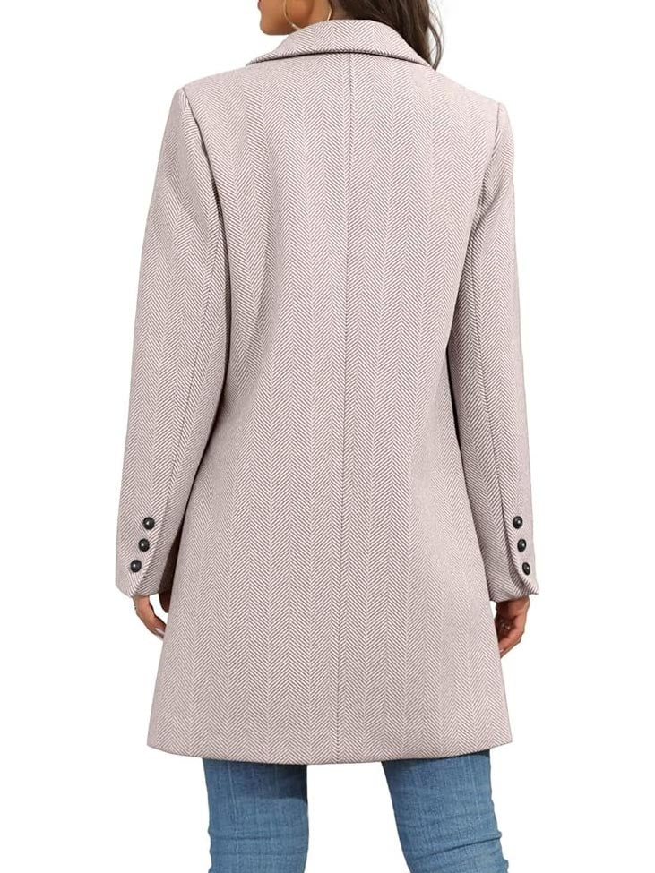 Women's Winter Notch Lapel Double Breasted Long Blazer Overcoat