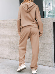Women's Lace Drawstring Oversized Hoodie Two-Piece Set
