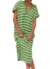 Women's Spring Striped Lightweight Soft Knit Maxi Dress
