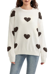 Women's Valentine Heart Print Sweater